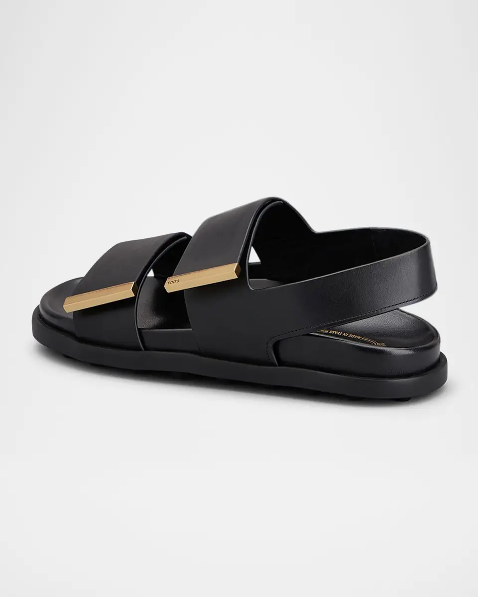 Tod's Gomma Leather Dual-Strap Comfort Sandals | Thumbnail 2