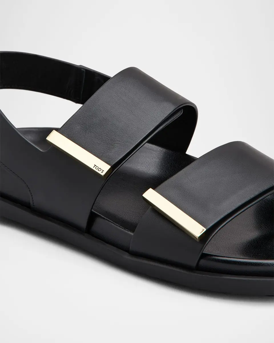 Tod's Gomma Leather Dual-Strap Comfort Sandals | Thumbnail 3