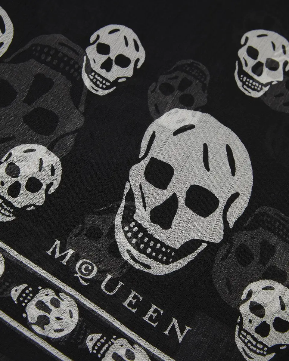 Alexander McQueen Classic Skull Silk Scarf | Thumbnail 3