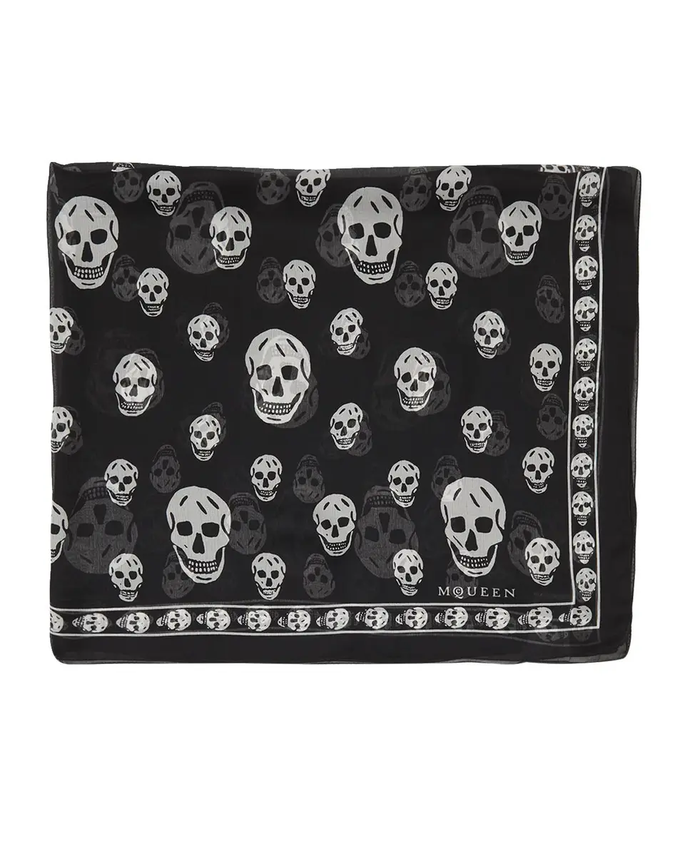Alexander McQueen Classic Skull Silk Scarf | Thumbnail 4