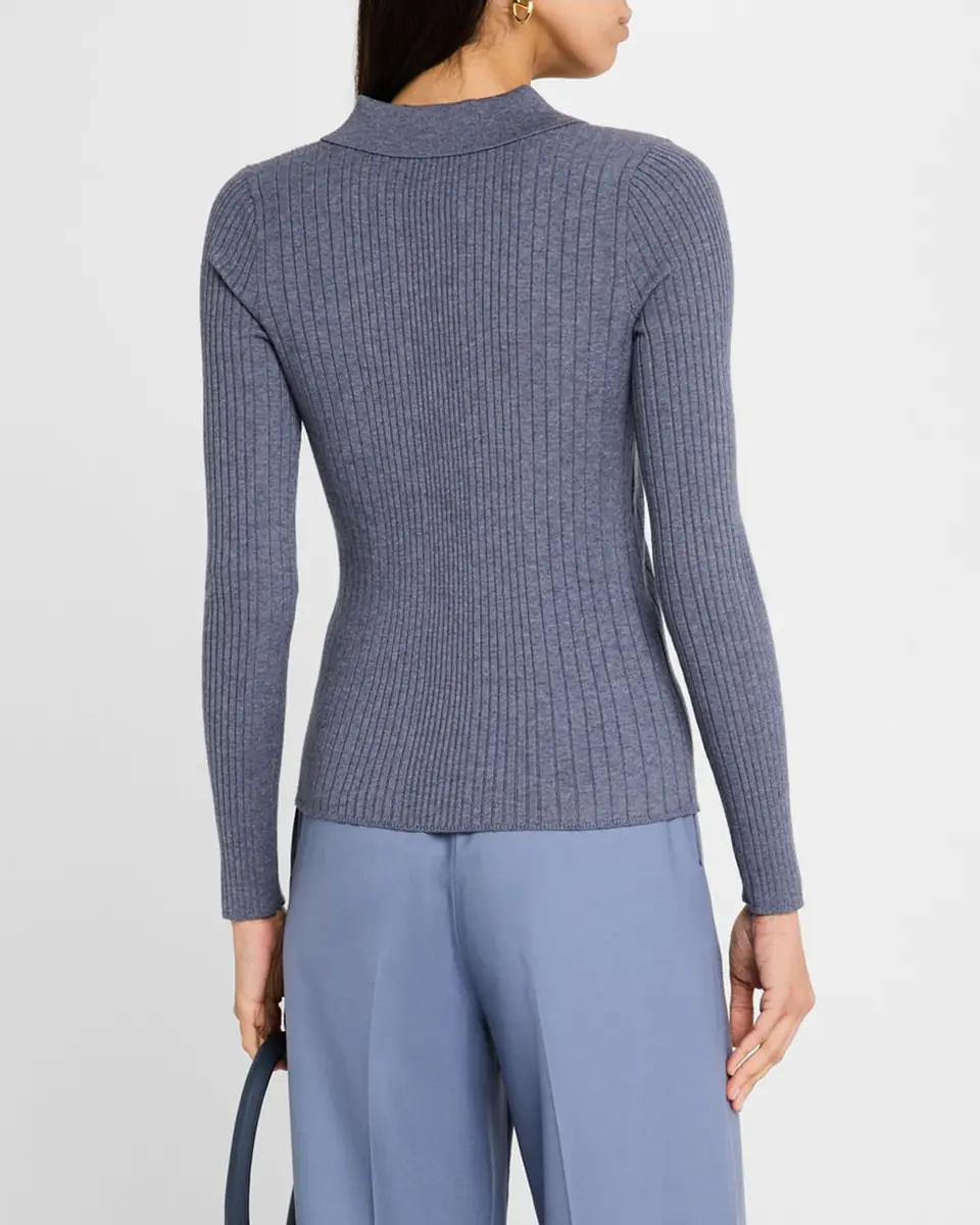 Argent Ribbed Spread-Collar Sweater | Thumbnail 2