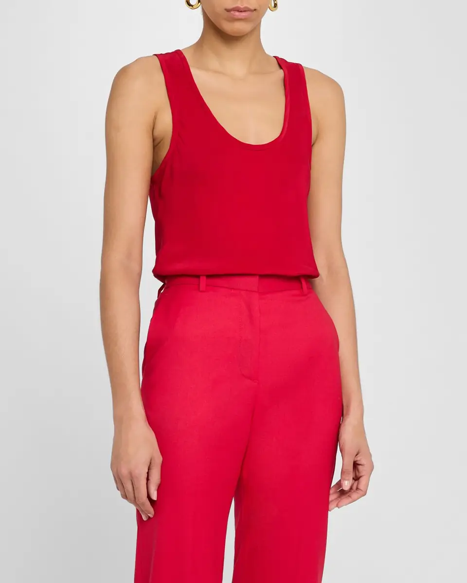 Argent Scoop-Neck Silk Charmeuse Tank | Thumbnail 3 Argent Scoop-Neck Silk Charmeuse Tank | Thumbnail 3