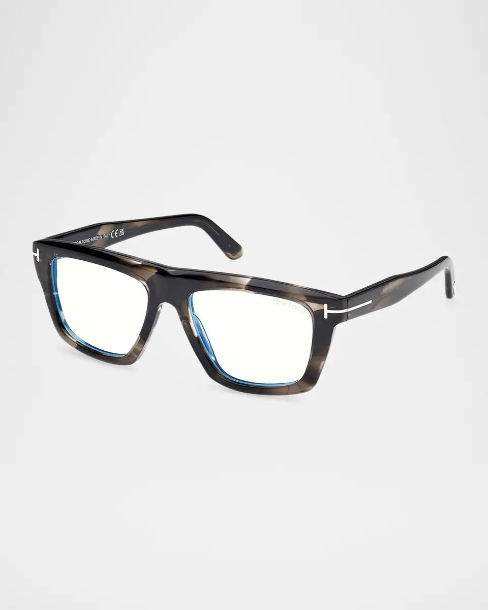 TOM FORD Men's FT6059-BM Acetate Rectangle Blue-Block Optical Frames | Thumbnail 2 TOM FORD Men's FT6059-BM Acetate Rectangle Blue-Block Optical Frames | Thumbnail 2