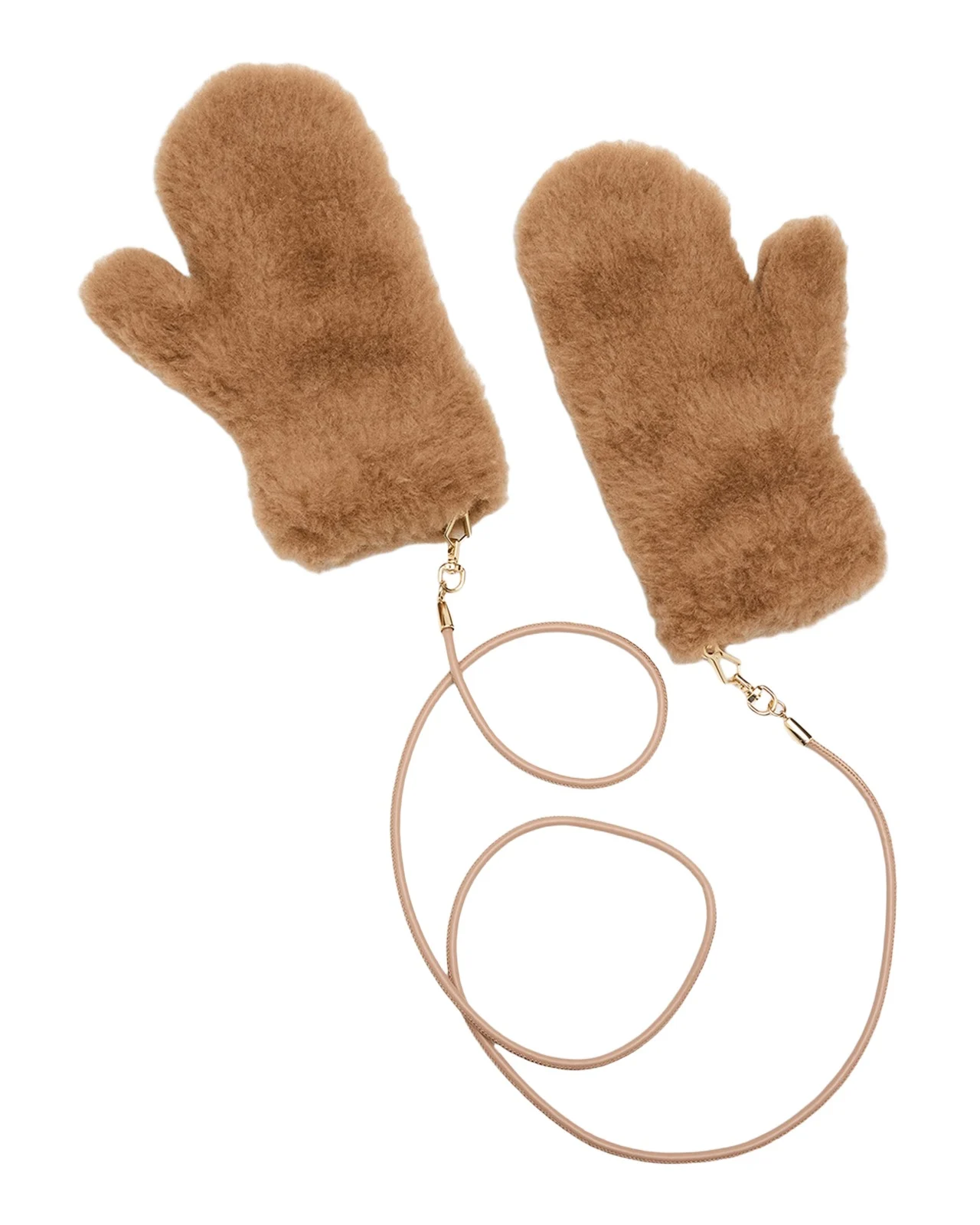 Camel Teddy Fabric Mittens Camel Teddy Fabric Mittens