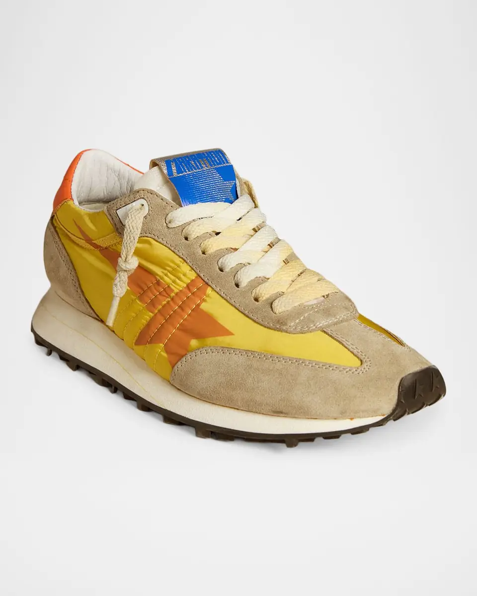 Golden Goose Running Marathon Suede Nylon Sneakers | Thumbnail 3