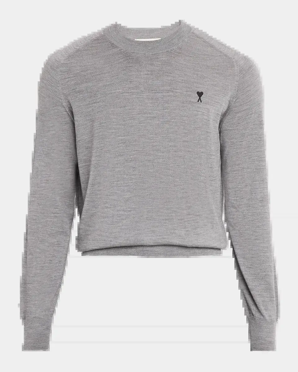 AMI PARIS Men's Wool Ami de Coeur Crewneck Sweater | Thumbnail 5