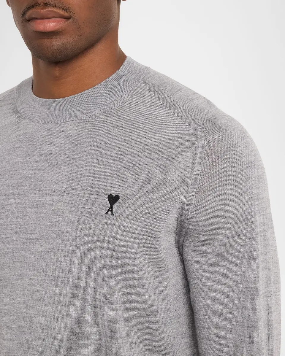 AMI PARIS Men's Wool Ami de Coeur Crewneck Sweater | Thumbnail 8