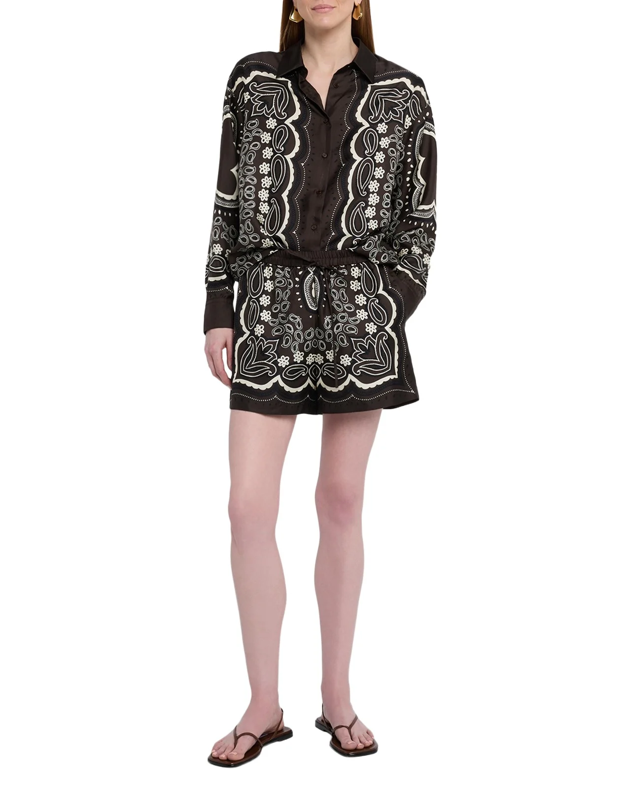 Nili Lotan Frances Silk Shorts