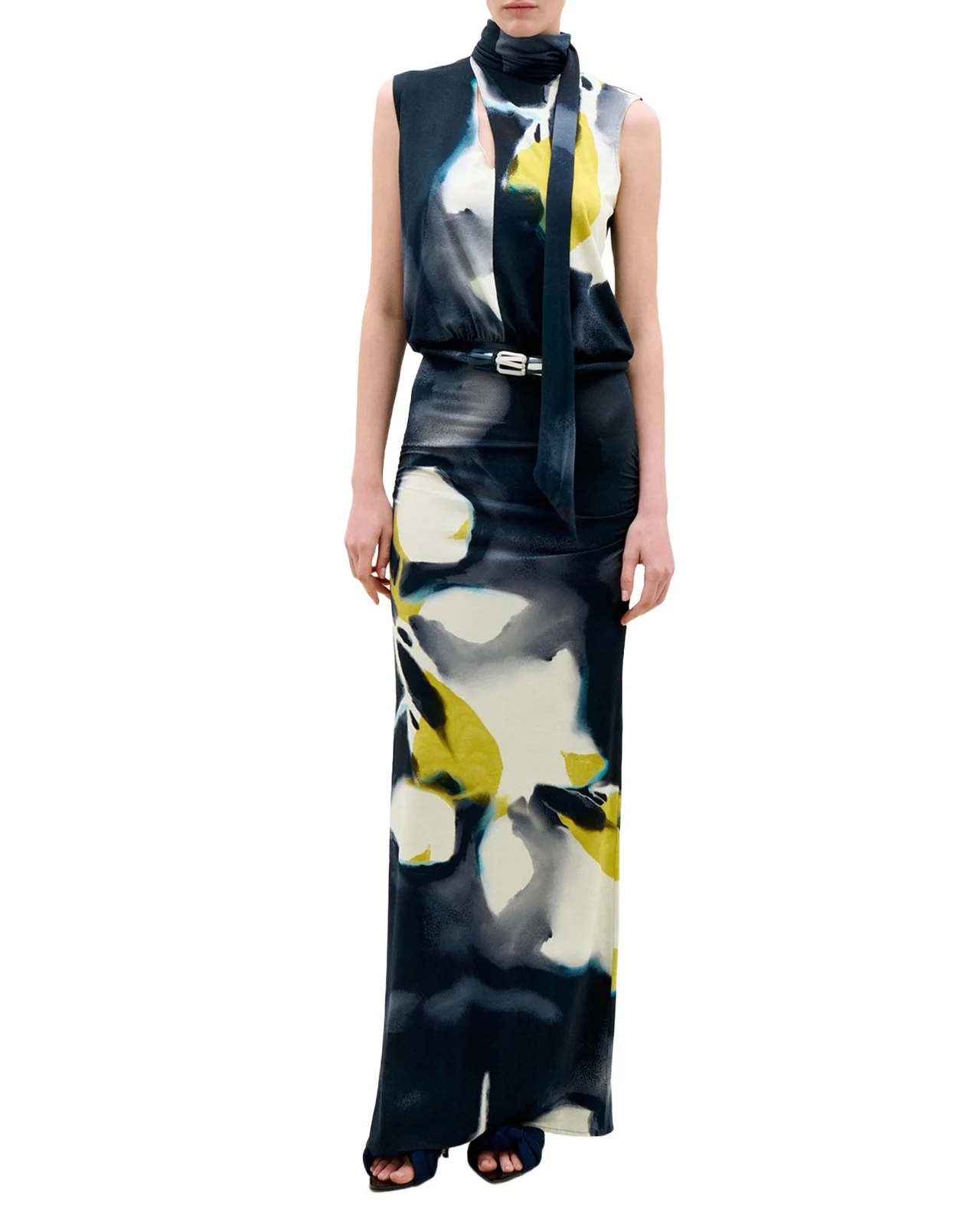 Cody Scarf-Neck Floral Sleeveless Maxi Dress Cody Scarf-Neck Floral Sleeveless Maxi Dress