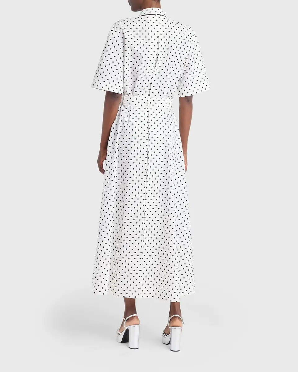 Valentino Garavani Polkadot-Print Cotton Neck-Scarf Midi Shirtdress | Thumbnail 2 Valentino Garavani Polkadot-Print Cotton Neck-Scarf Midi Shirtdress | Thumbnail 2
