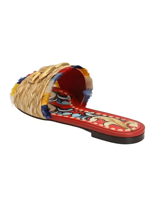 Braided Raffia DG Slide Sandals