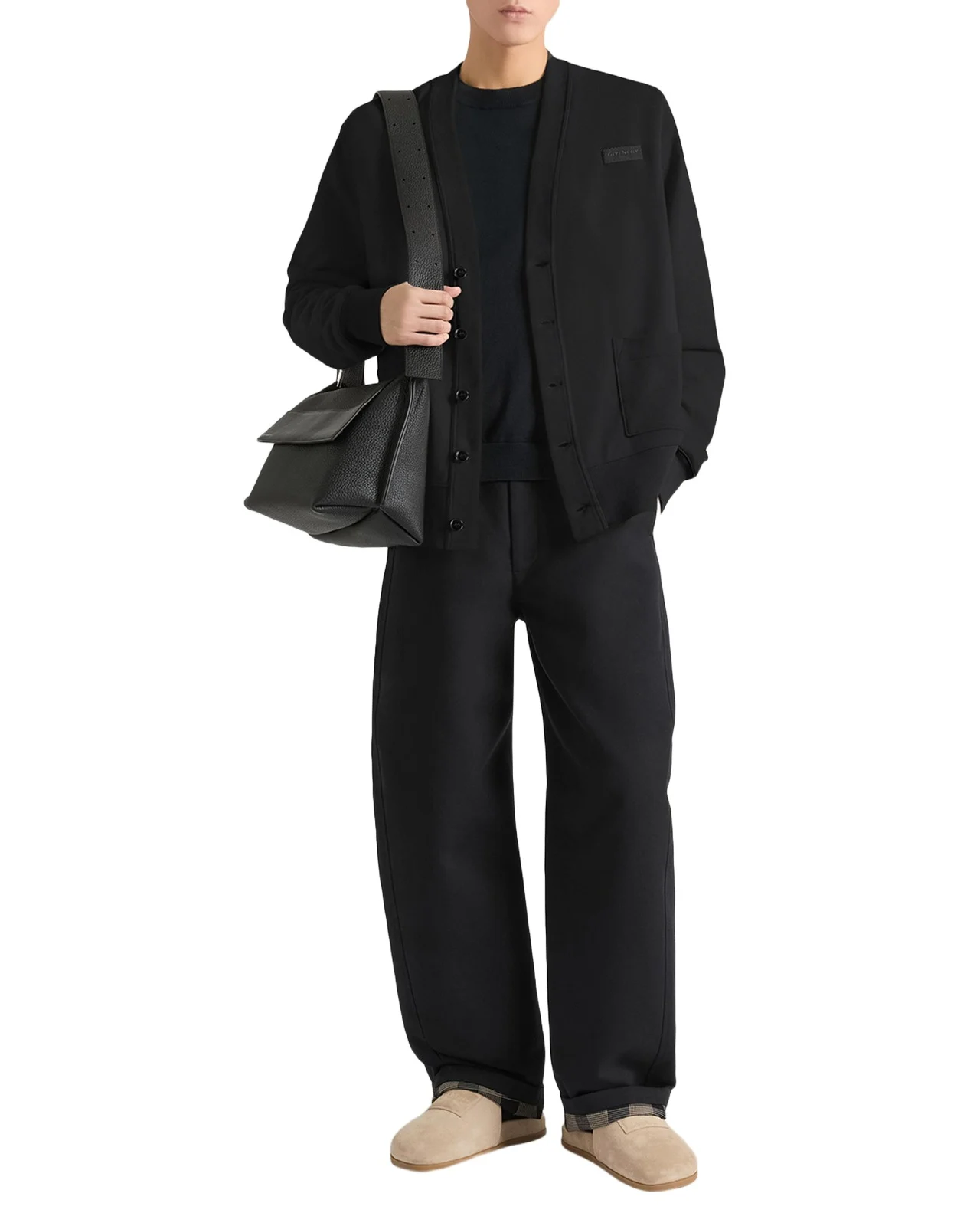 Men's Lined Cotton Knit Cardigan with Label Men's Lined Cotton Knit Cardigan with Label