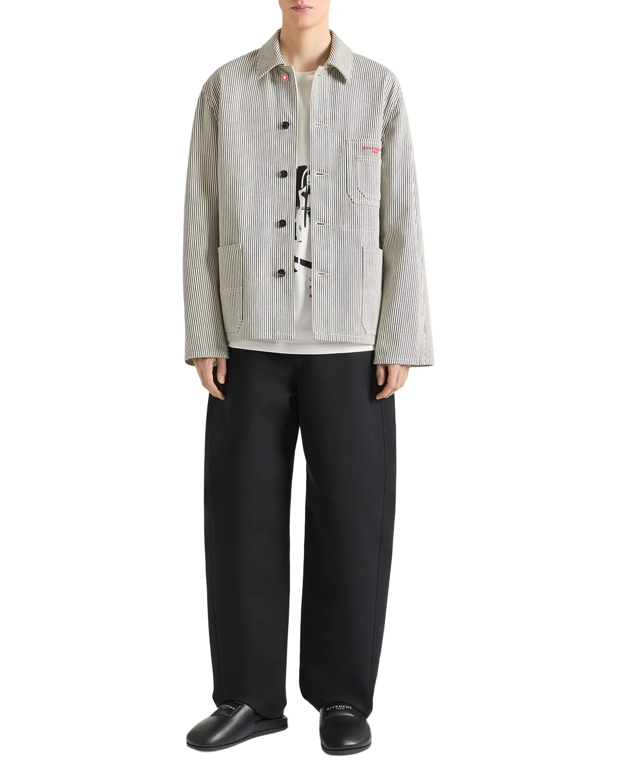 Givenchy Men's Couture Seam Stripe Denim Jacket