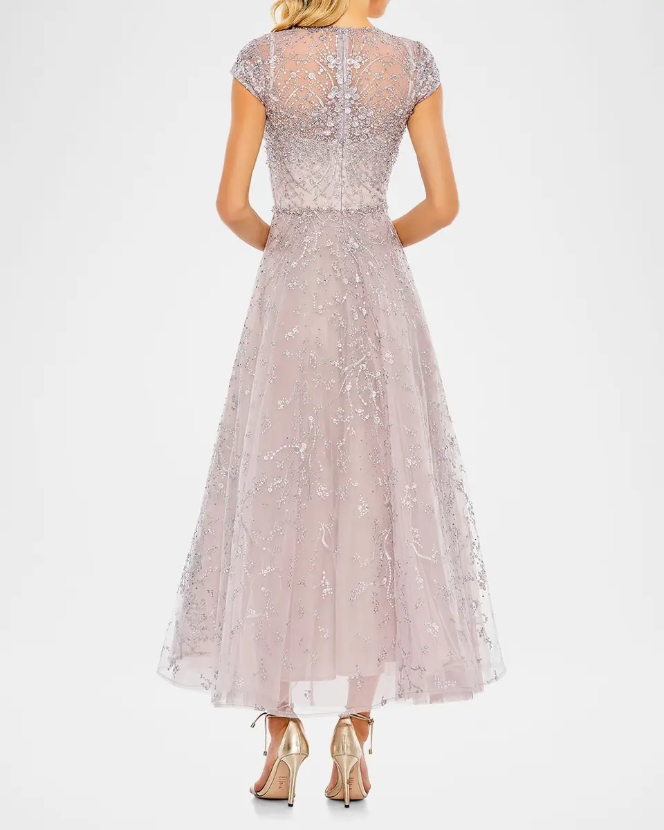 Mac Duggal Embellished A-Line Midi Dress | Thumbnail 2 Mac Duggal Embellished A-Line Midi Dress | Thumbnail 2