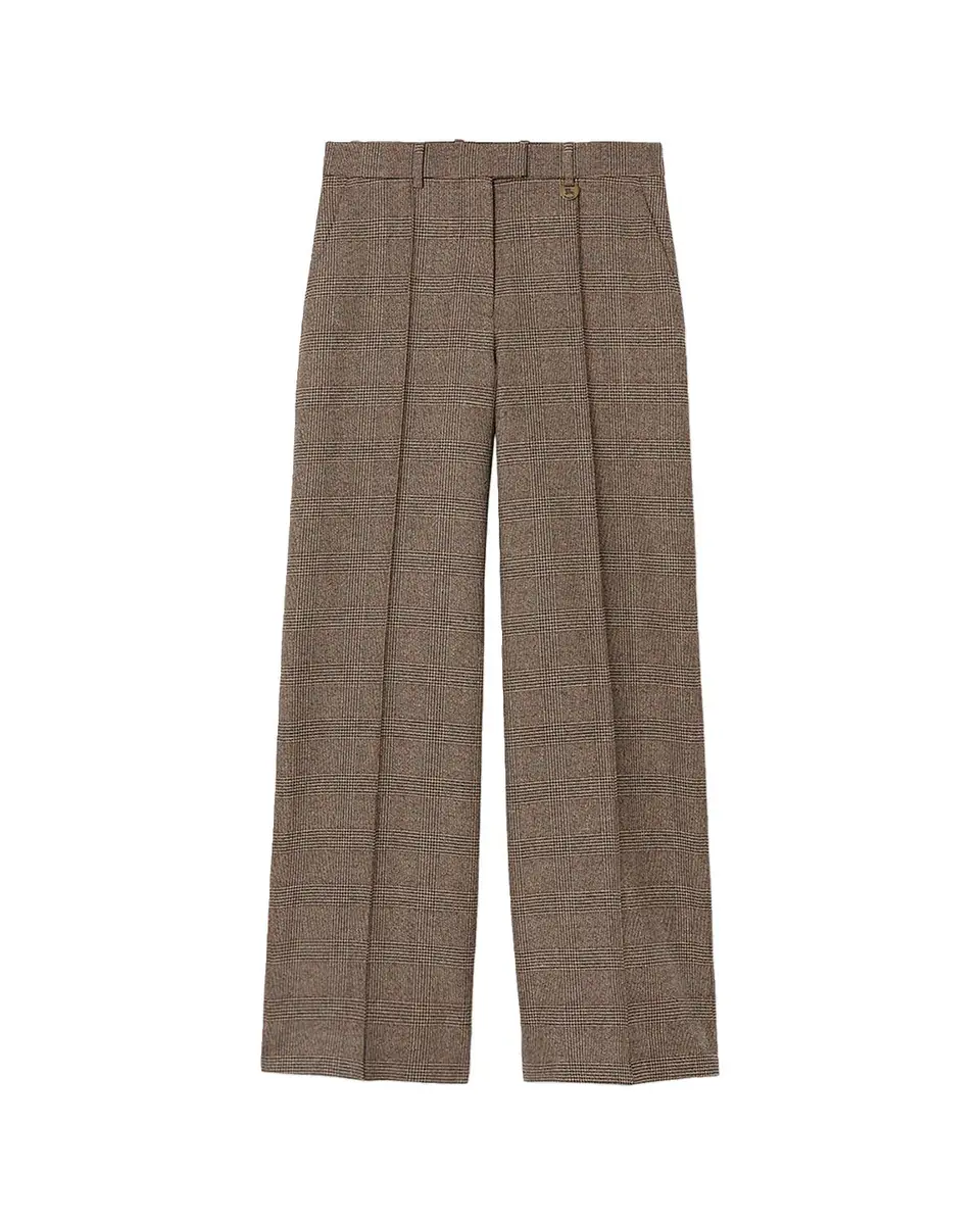 Burberry Rozalyn Check Pintuck Straight-Leg Trousers | Thumbnail 4 Burberry Rozalyn Check Pintuck Straight-Leg Trousers | Thumbnail 4