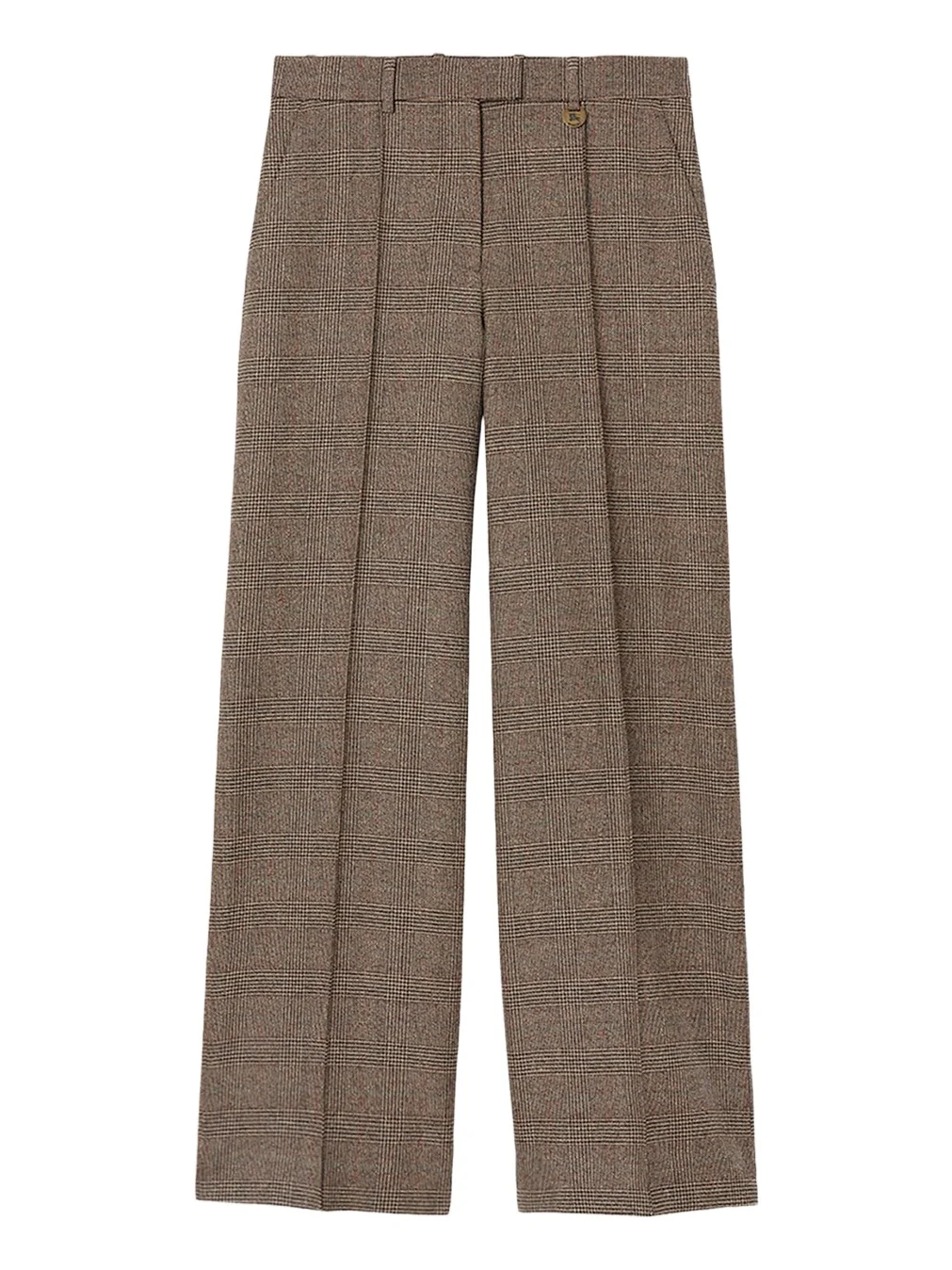 Rozalyn Check Pintuck Straight-Leg Trousers Rozalyn Check Pintuck Straight-Leg Trousers
