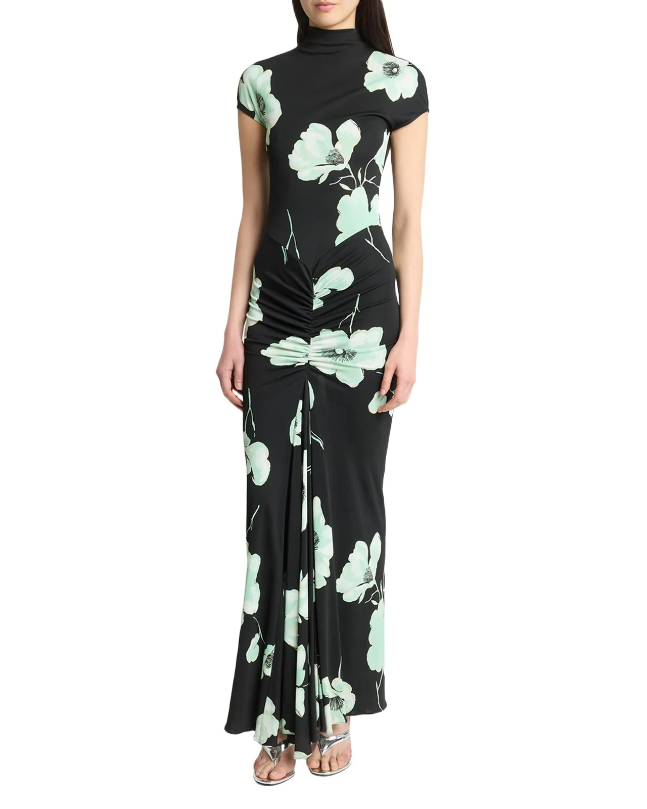 Draped Floral-Print Jersey Maxi Dress Draped Floral-Print Jersey Maxi Dress