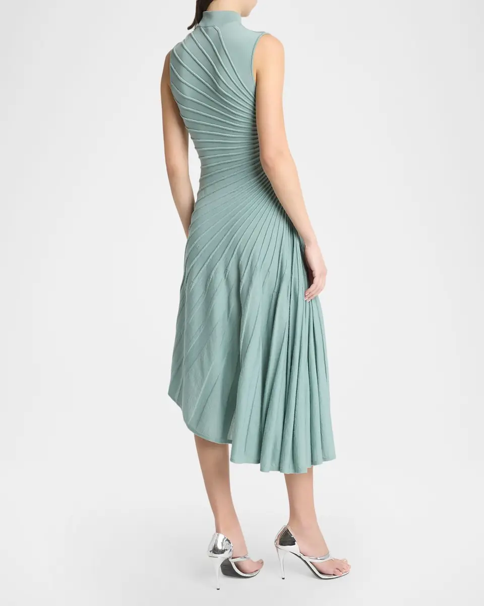 Alaïa Mock-Neck Sculpting Wool Dress | Thumbnail 2 Alaïa Mock-Neck Sculpting Wool Dress | Thumbnail 2