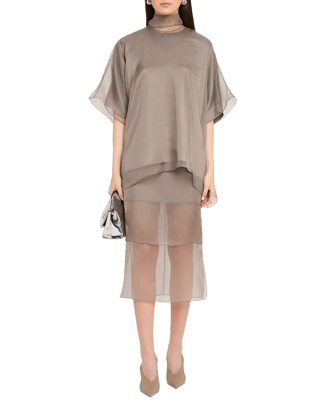 Cali Scarf-Neck Silk Organza Blouse Cali Scarf-Neck Silk Organza Blouse