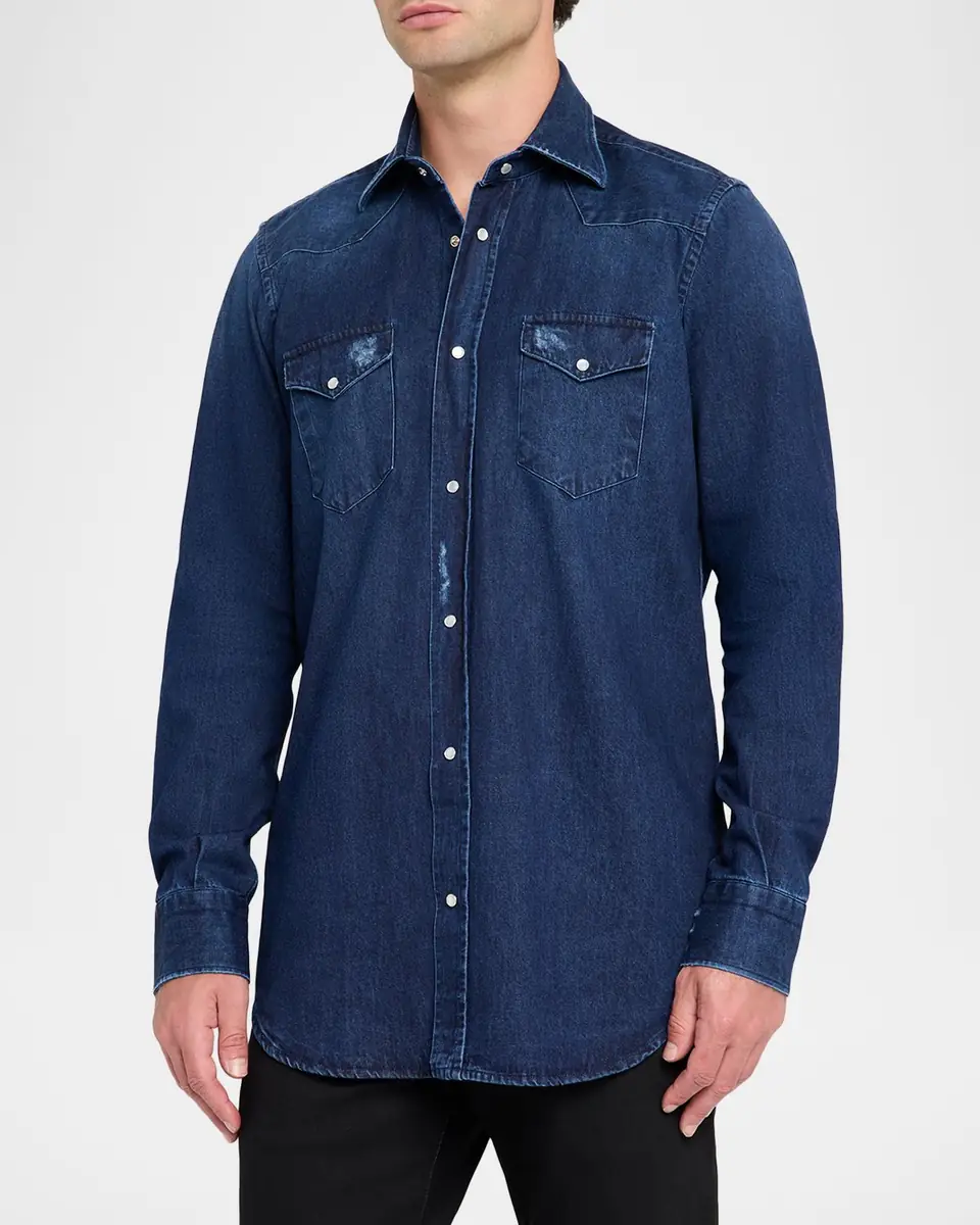 Sartorio Men's Cotton Pocket Button-Down Shirt | Thumbnail 3 Sartorio Men's Cotton Pocket Button-Down Shirt | Thumbnail 3