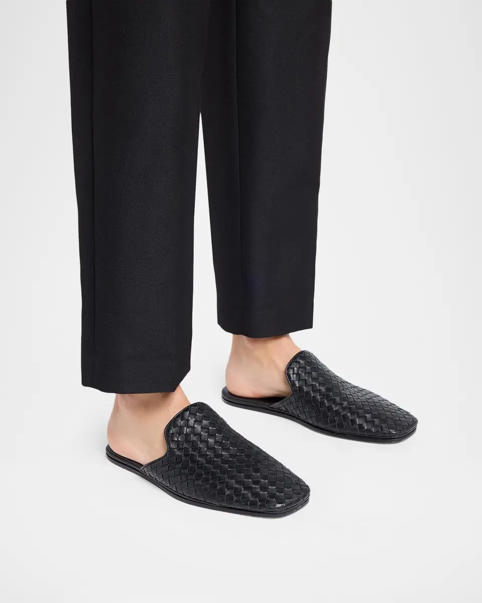 Bottega Veneta Men's Intrecciato Nappa Leather Slippers | Thumbnail 2 Bottega Veneta Men's Intrecciato Nappa Leather Slippers | Thumbnail 2
