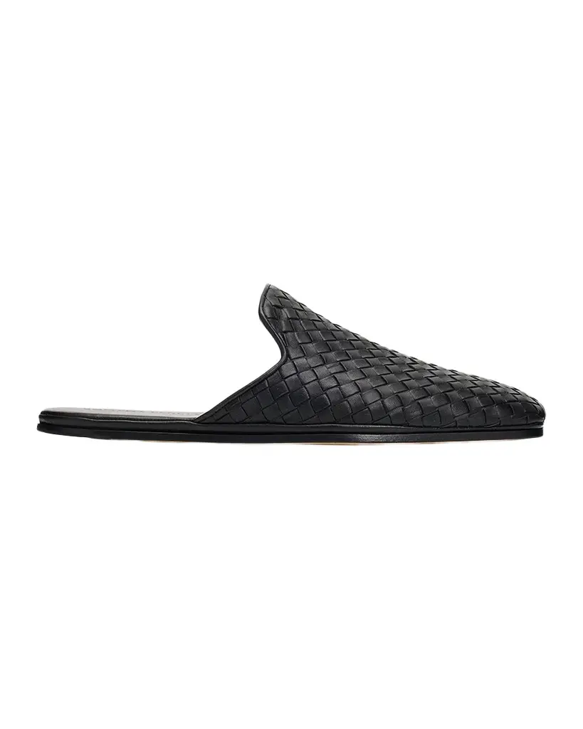 Bottega Veneta Men's Intrecciato Nappa Leather Slippers
