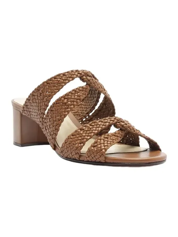 45mm Sabrina Leather Block Heel Slide Sandals 45mm Sabrina Leather Block Heel Slide Sandals