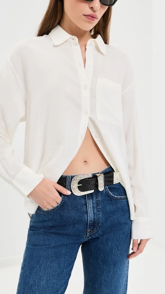 L'Agence Otera Wide Leather Belt | Thumbnail 3