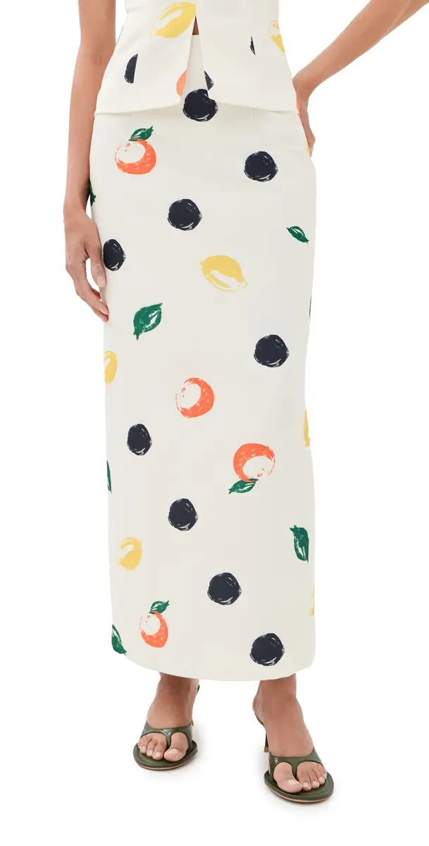 LEO LIN Quinn Maxi Skirt Citrus Spots 6 | Image 1 LEO LIN Quinn Maxi Skirt Citrus Spots 6 | Image 1