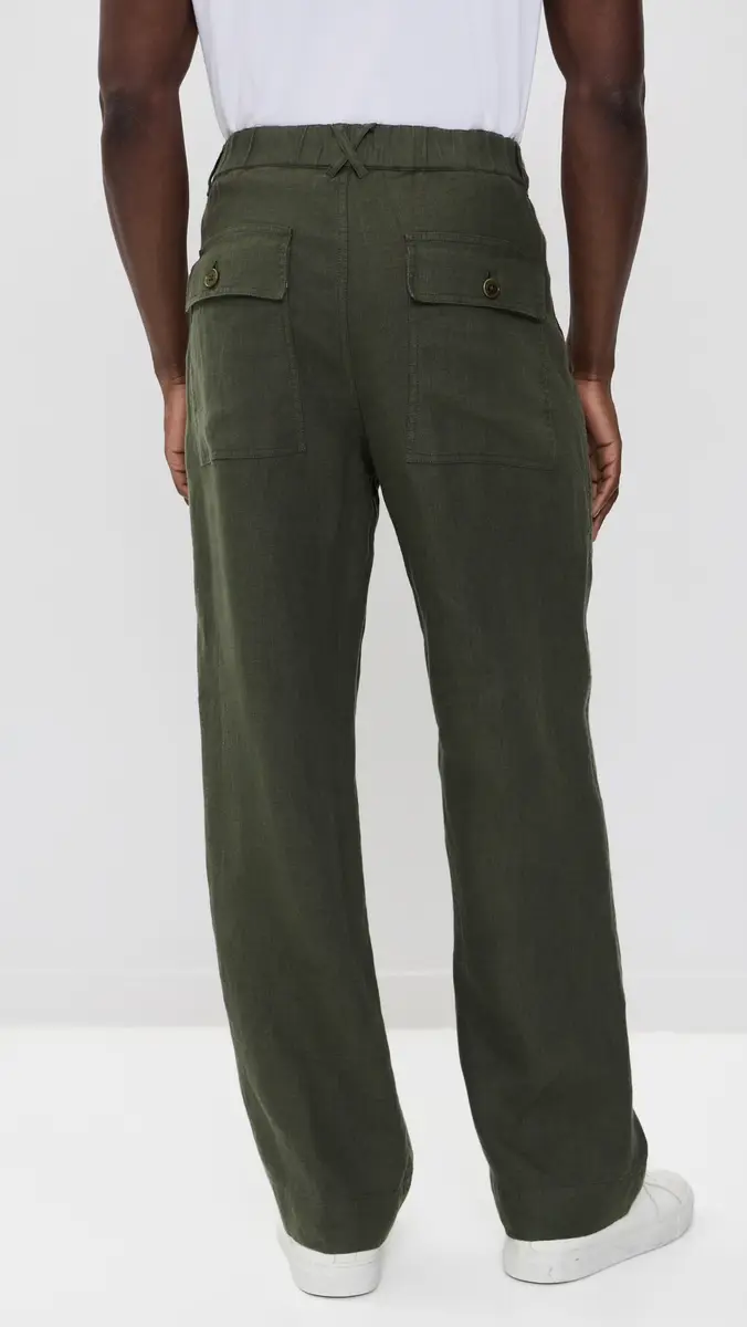 Alex Mill Garment Dyed Field Pants In Linen Dark Olive Green | Thumbnail 3