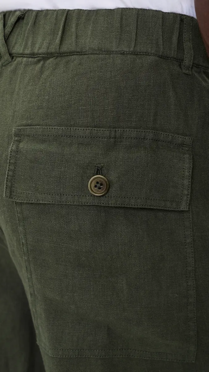 Alex Mill Garment Dyed Field Pants In Linen Dark Olive Green | Thumbnail 6