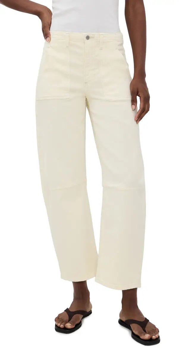 Le Jean Utility Soft Barrel Jeans Lemon Yellow | Image 1 Le Jean Utility Soft Barrel Jeans Lemon Yellow | Image 1