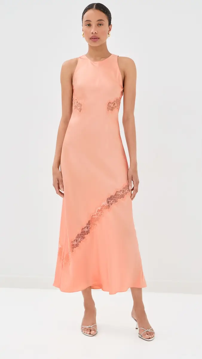 Sablyn Isadora High Neck Silk Dress with Lace | Thumbnail 2 Sablyn Isadora High Neck Silk Dress with Lace | Thumbnail 2