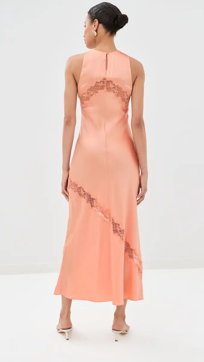 Sablyn Isadora High Neck Silk Dress with Lace | Thumbnail 3 Sablyn Isadora High Neck Silk Dress with Lace | Thumbnail 3