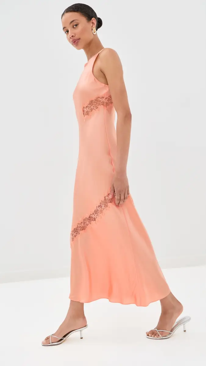 Sablyn Isadora High Neck Silk Dress with Lace | Thumbnail 4 Sablyn Isadora High Neck Silk Dress with Lace | Thumbnail 4
