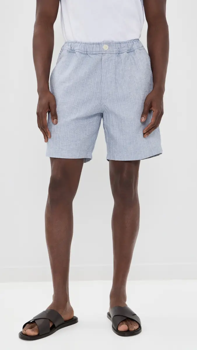 Wax London Kurt Cotton Linen Herringbone Shorts | Thumbnail 2 Wax London Kurt Cotton Linen Herringbone Shorts | Thumbnail 2