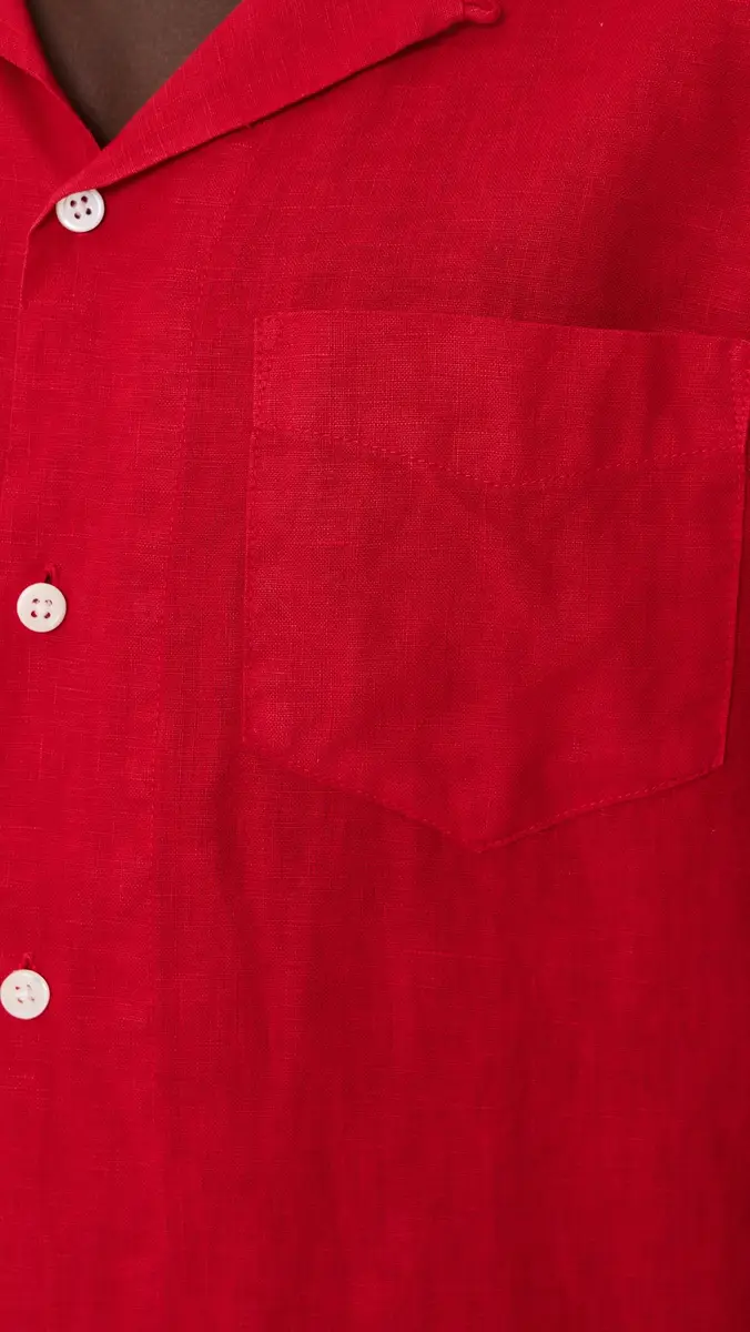 Alex Mill Camp Shirt in Linen Scarlet | Thumbnail 6 Alex Mill Camp Shirt in Linen Scarlet | Thumbnail 6