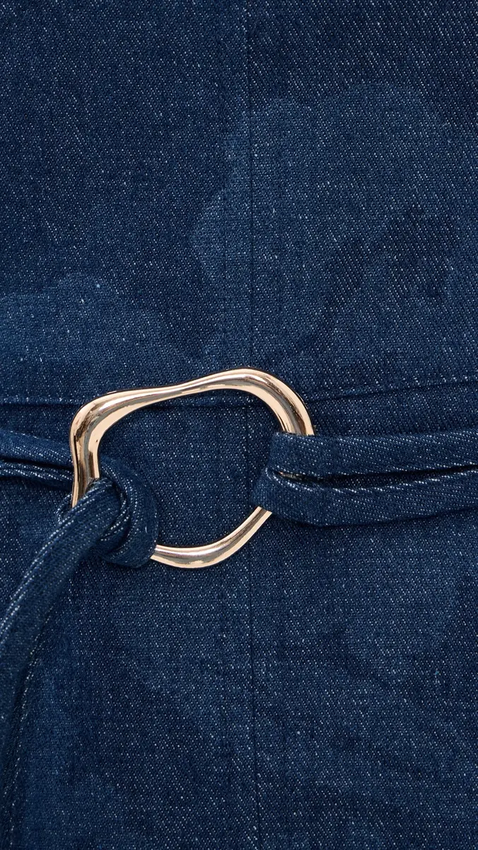Moon River Self Belt Midi Denim Dress | Thumbnail 6 Moon River Self Belt Midi Denim Dress | Thumbnail 6