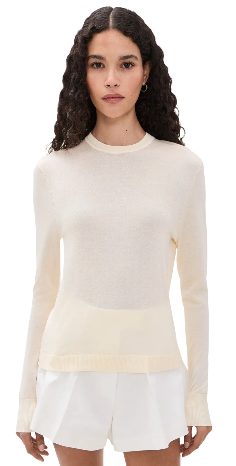 Silk Cashmere Blend Crew Neck Sweater