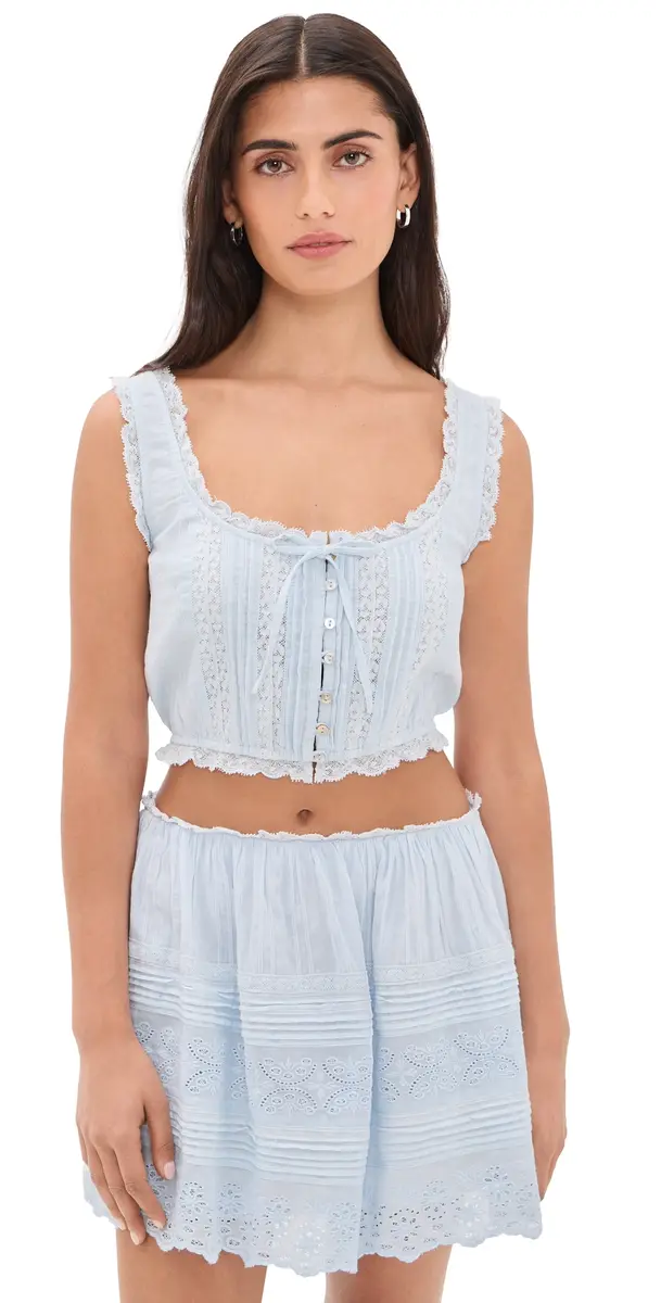LoveShackFancy Blyss Top Blue Finch | Image 1 LoveShackFancy Blyss Top Blue Finch | Image 1