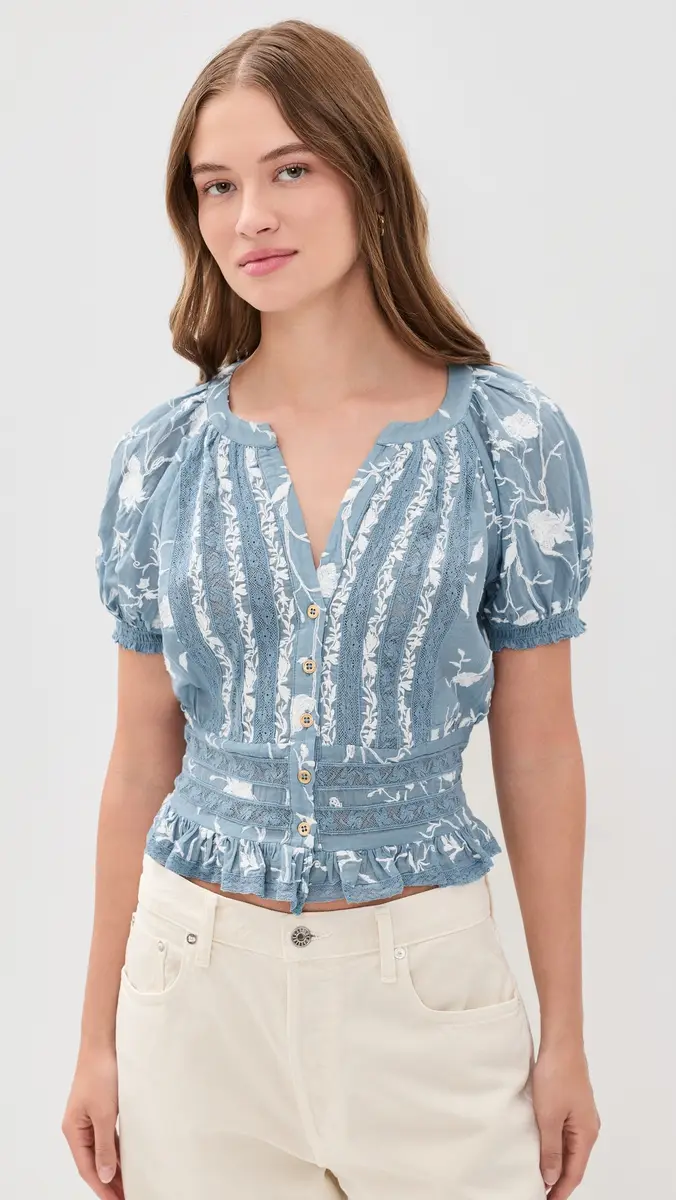 Alice + Olivia Kathryn Embroidered Blouse | Thumbnail 2 Alice + Olivia Kathryn Embroidered Blouse | Thumbnail 2
