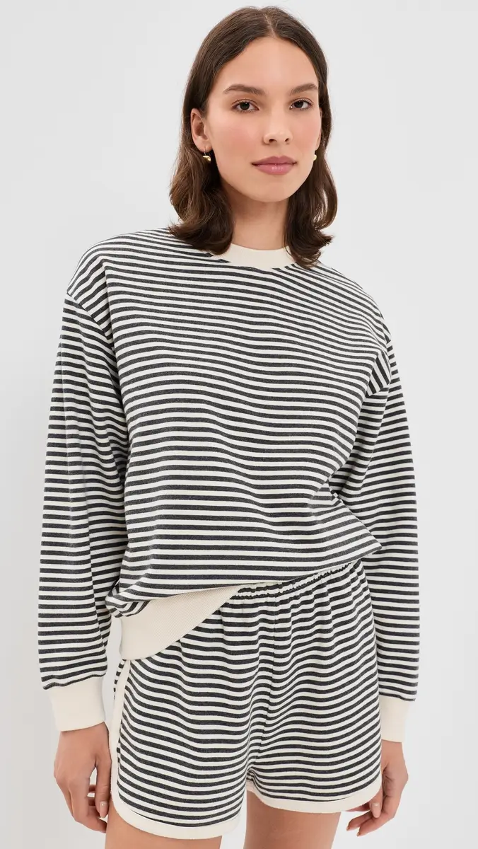 Clare V. Clare V. Oversized Stripe Sweatshirt | Thumbnail 2 Clare V. Clare V. Oversized Stripe Sweatshirt | Thumbnail 2