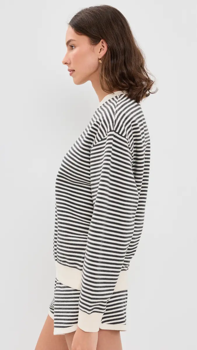 Clare V. Clare V. Oversized Stripe Sweatshirt | Thumbnail 4 Clare V. Clare V. Oversized Stripe Sweatshirt | Thumbnail 4