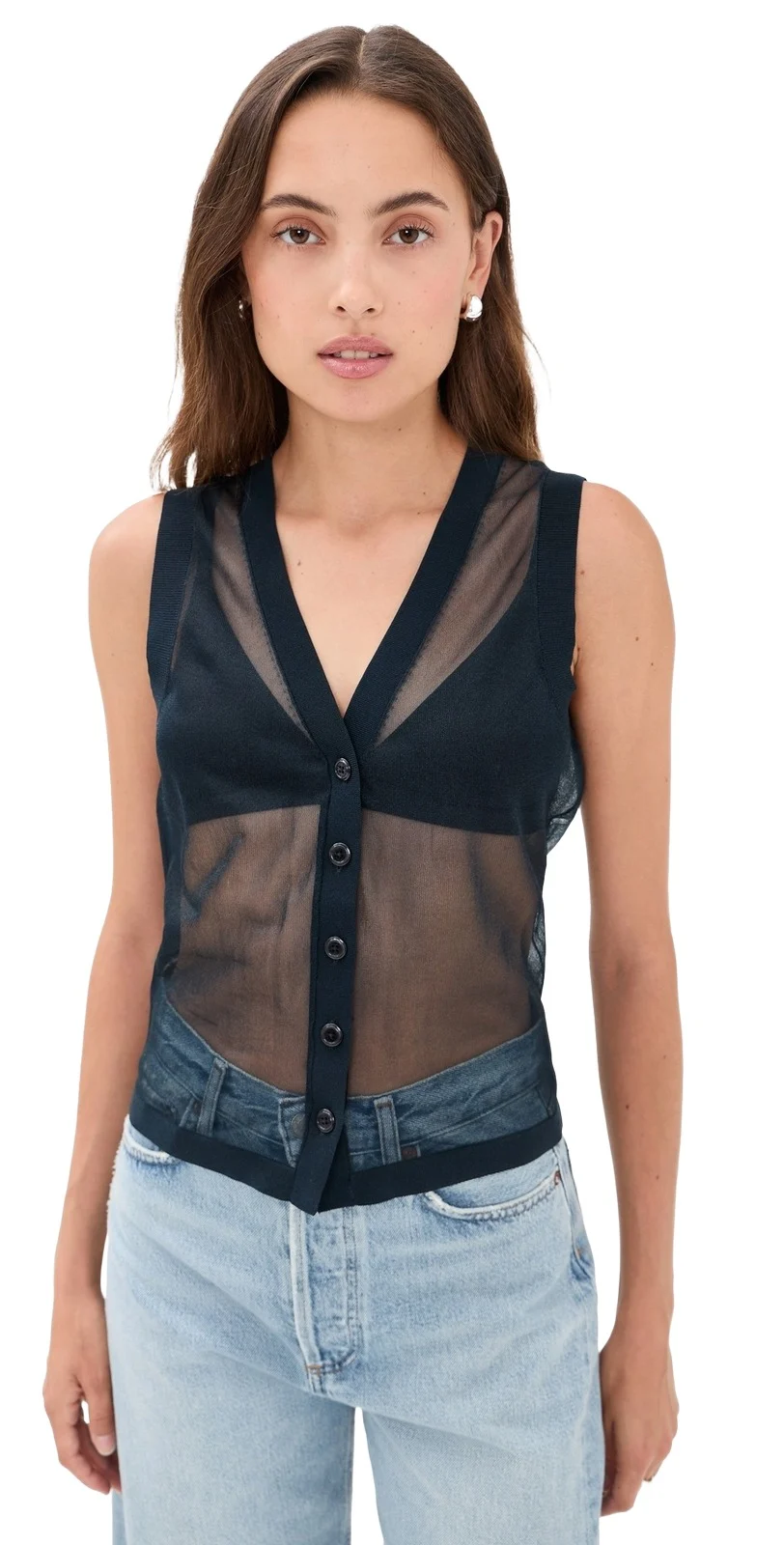 RENGGLI Sheer Knit Vest