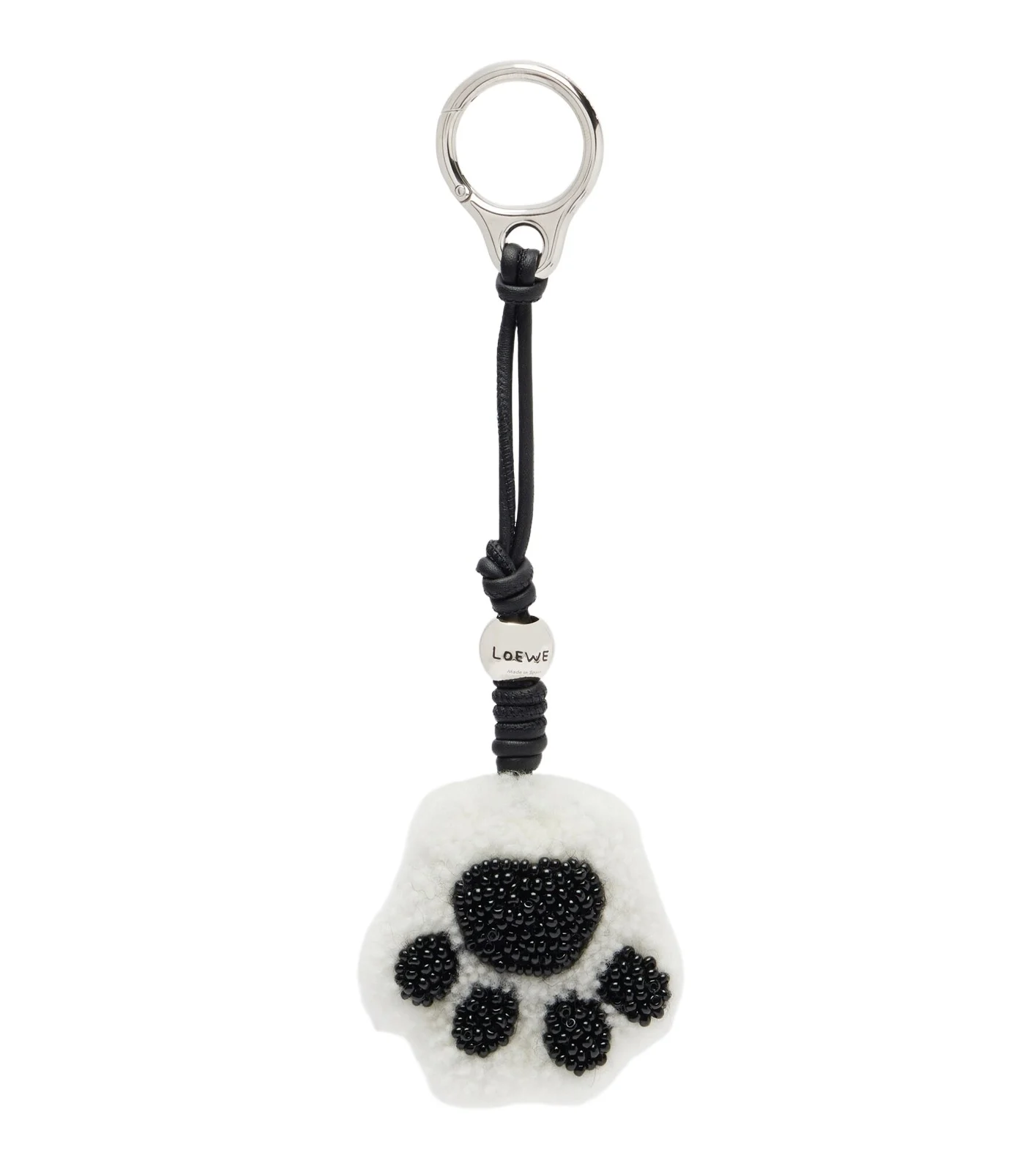 Paw shearling and leather bag charm Paw shearling and leather bag charm
