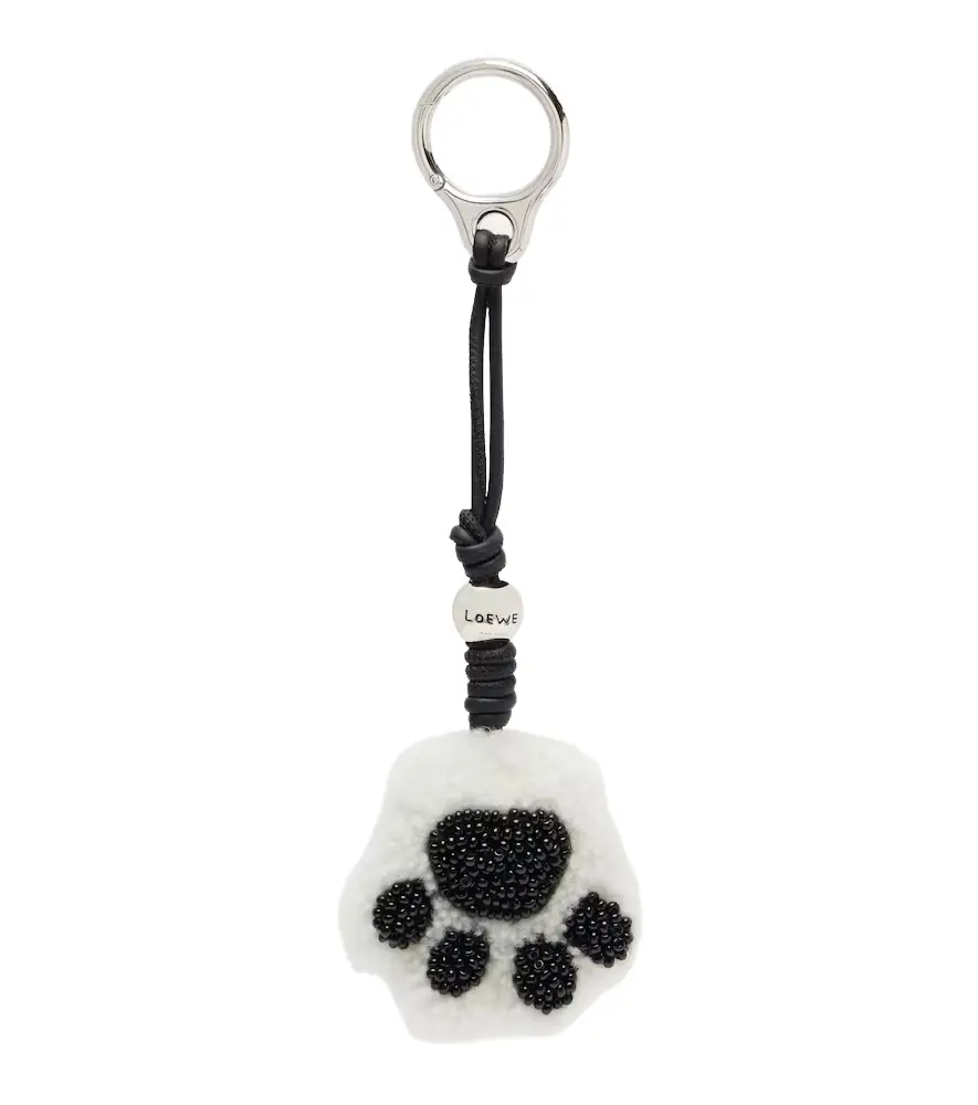 Loewe Paw shearling and leather bag charm | Image 1 Loewe Paw shearling and leather bag charm | Image 1