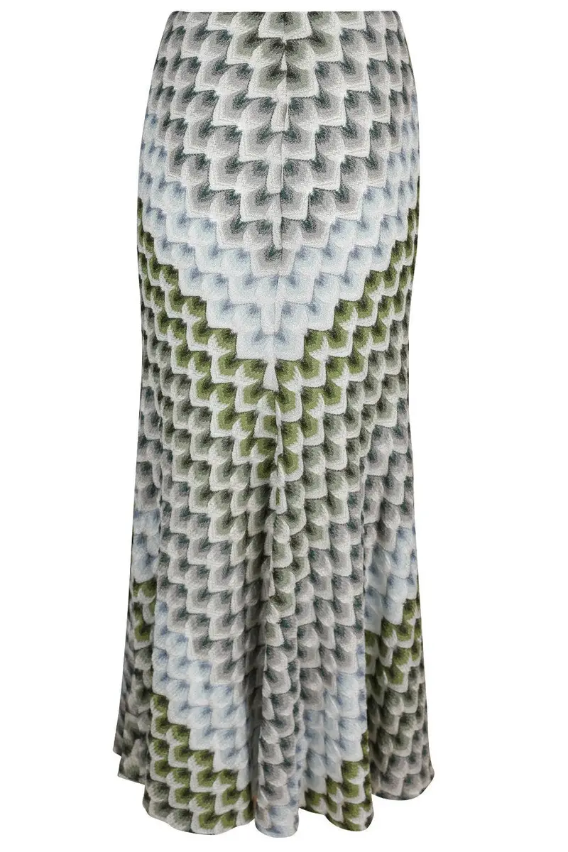 Missoni Long Knit Skirt - Green Light Blue White | Thumbnail 5 Missoni Long Knit Skirt - Green Light Blue White | Thumbnail 5