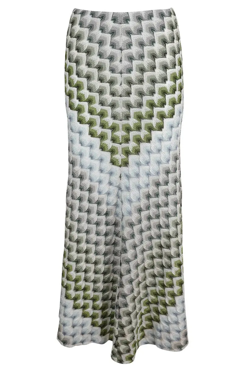 Missoni Long Knit Skirt - Green Light Blue White | Image 1 Missoni Long Knit Skirt - Green Light Blue White | Image 1