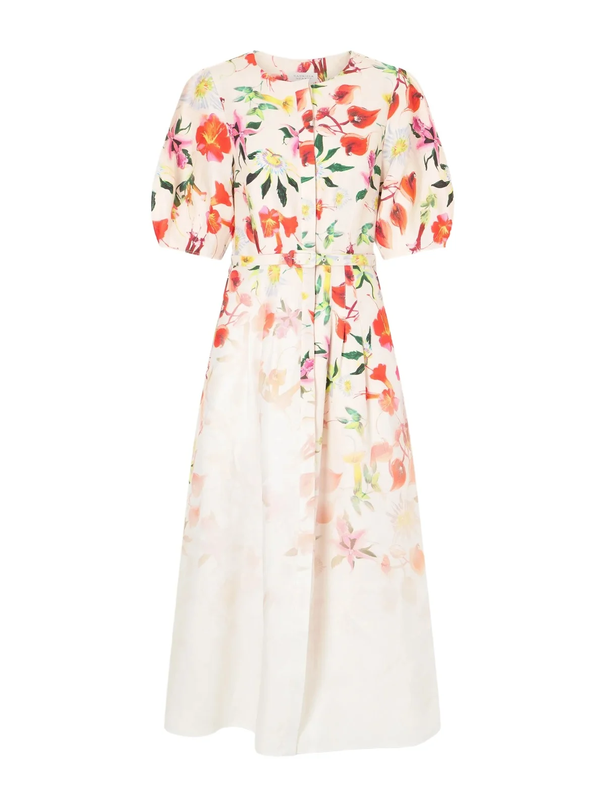 Ignis Floral- Printed Linen And Cotton Midi Dress Ignis Floral- Printed Linen And Cotton Midi Dress