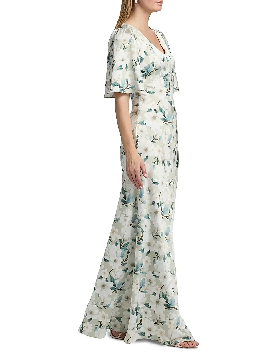 SACHIN & BABI Women's Mae Floral Flutter-Sleeve Gown | Thumbnail 2